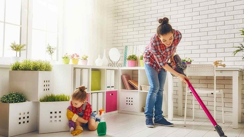 How to do cleaning at home with children