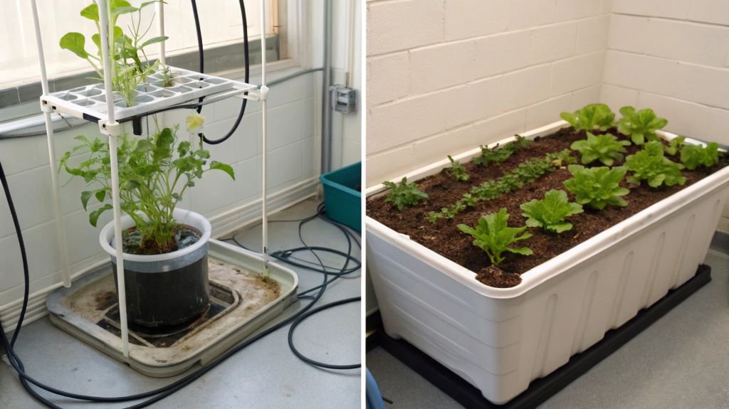 Hydroponics vs soil in small spaces compare pdf